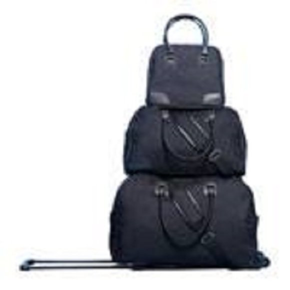 GNBI 3-Piece Luggage Set (Rolling Duffel, Tote Bag and Toiletry Bag), Black - Picture 1 of 11